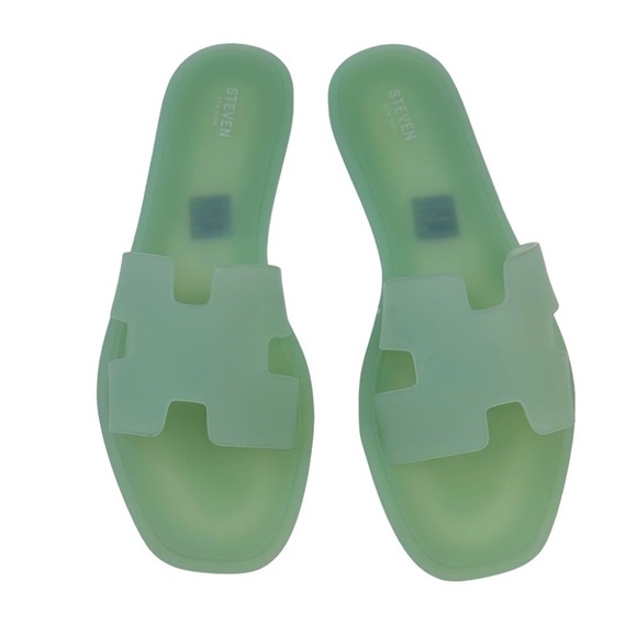 Steven Shoes - Steven Jelly Slides Flats Slipons Mint Green Size 7M New